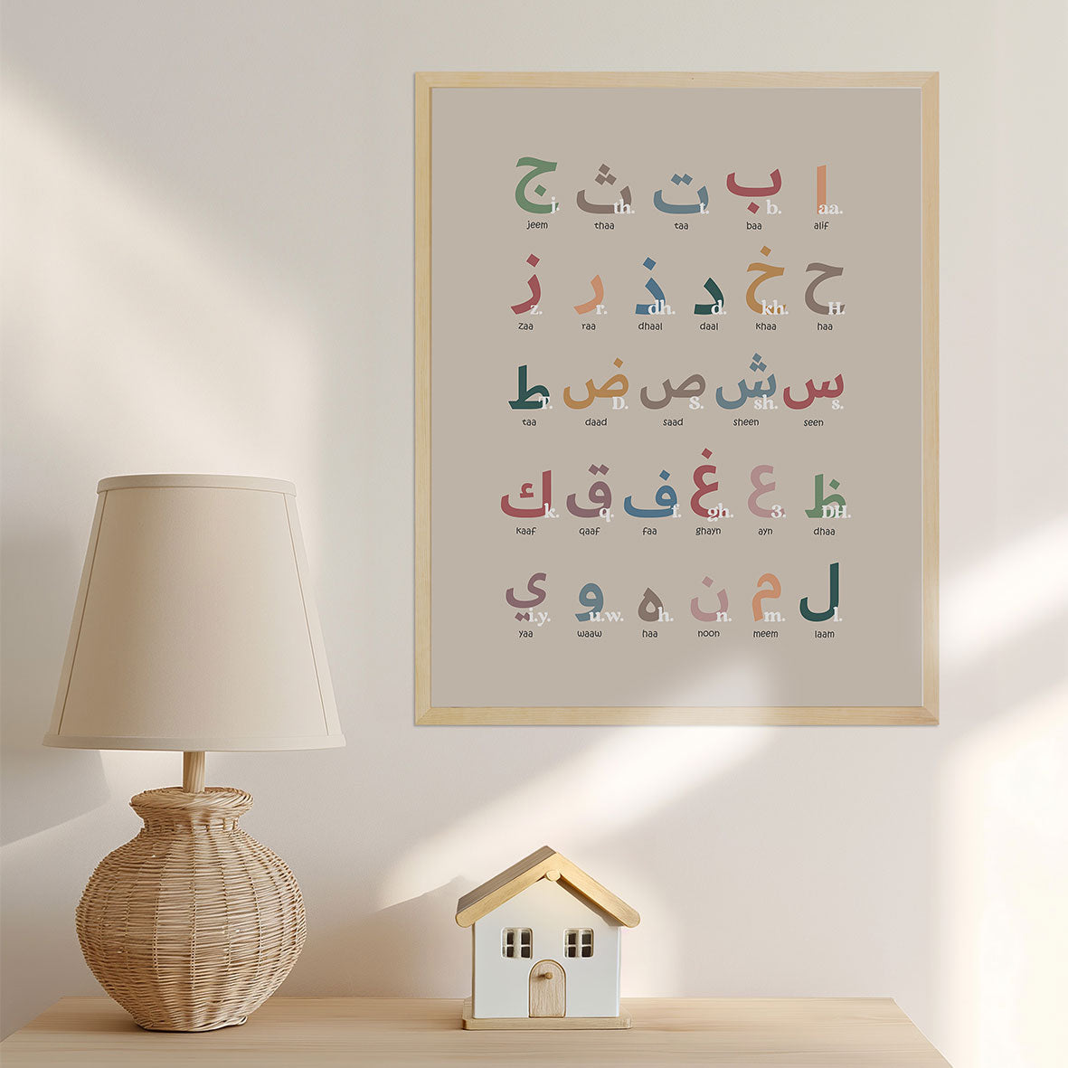 Arabiska och latinska alfabetet för barn