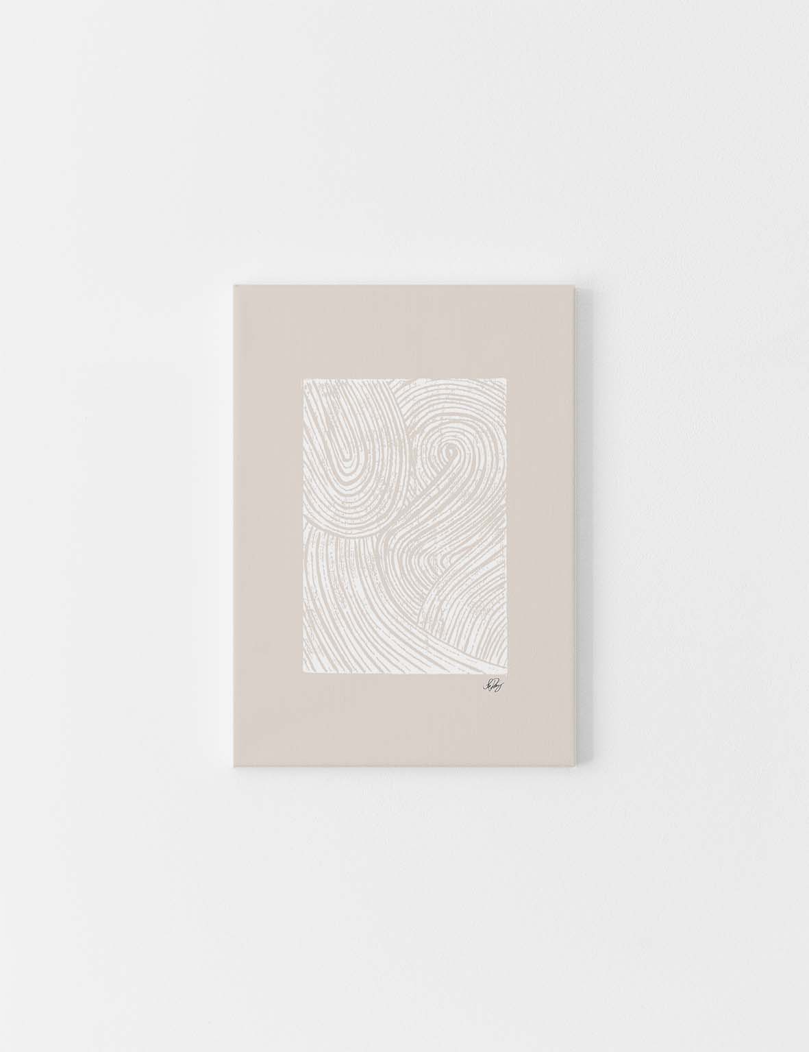 CANVAS | Muhammad PBUH stämplad, vit på beige