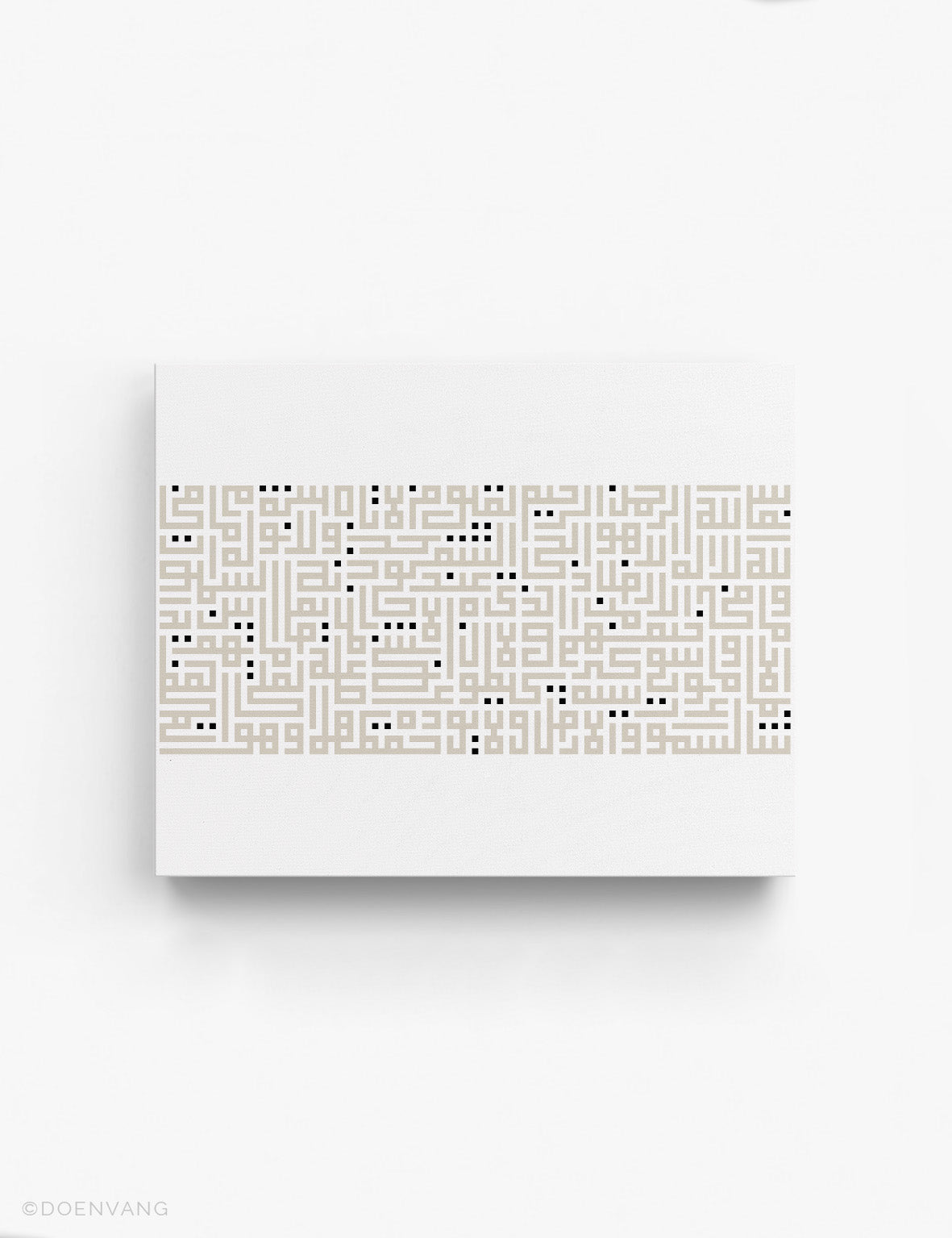 CANVAS | Kufic Al Kursi, Beige på vitt, Horisontell