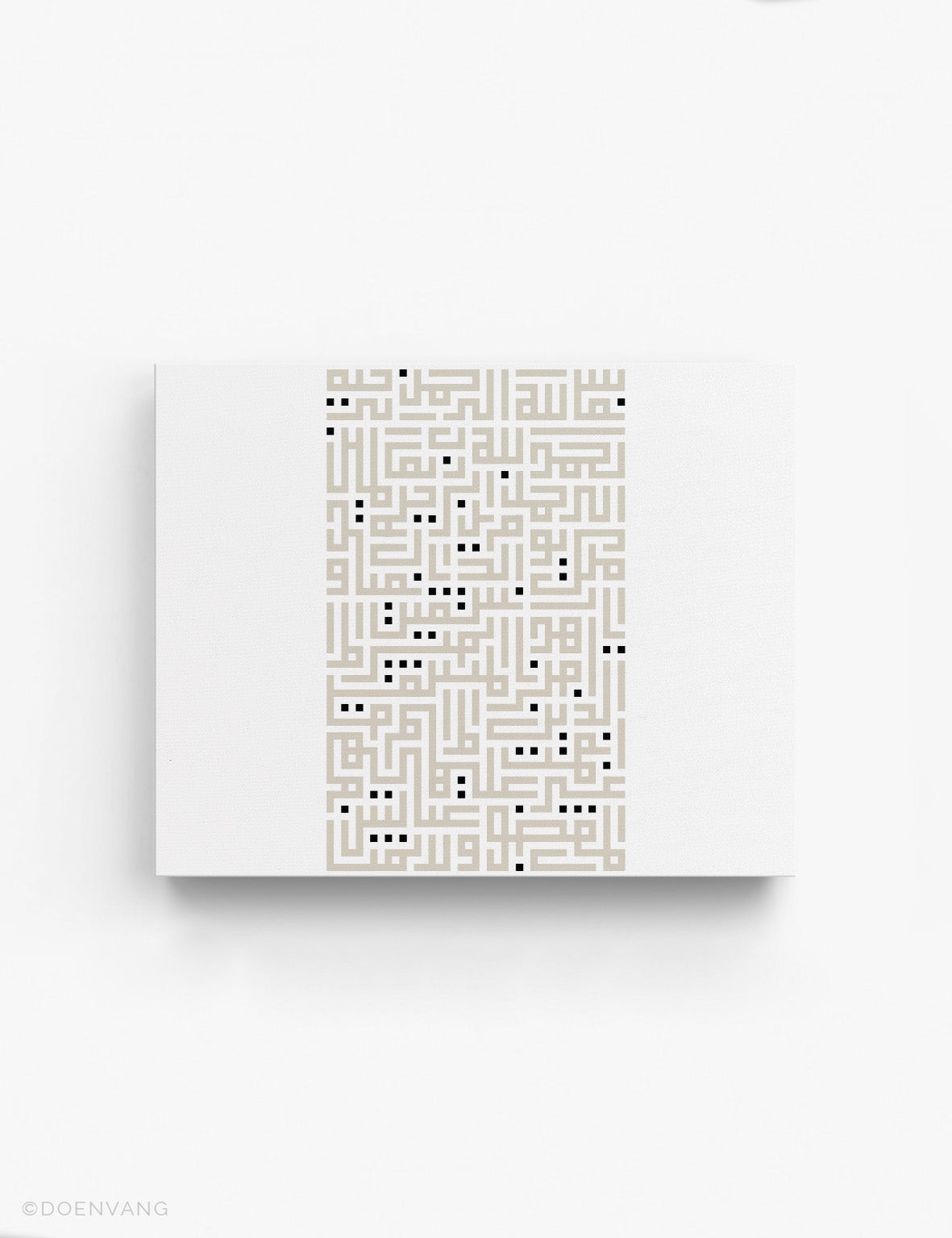 CANVAS | Kufic Al Fatiha, Beige på vitt, Horisontell