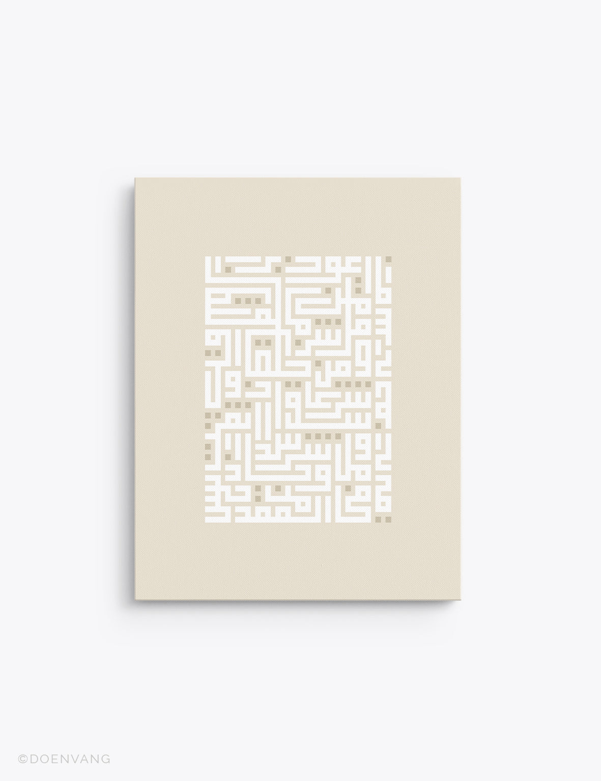 LÆRDREDE | Kufic Al Falaq, hvid på beige