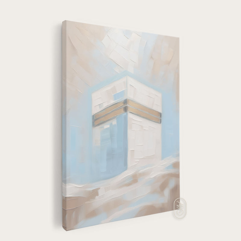 CANVAS | Modern Beige & Blue Abstract | Kaaba #1