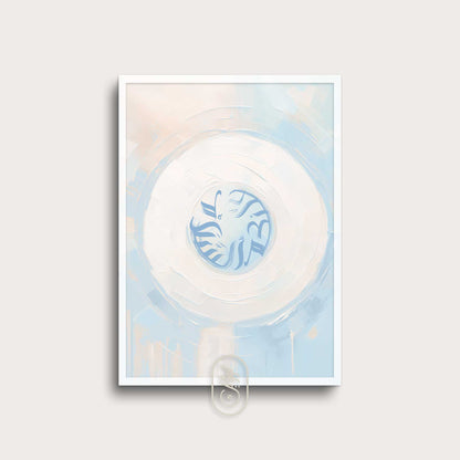 Modern beige &amp; blå abstrakt | Assalamu Alaikum