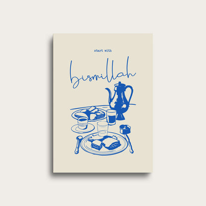 Start with Bismillah Illustration | Blue