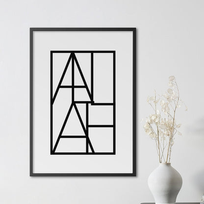 Allah Square, Black and White - Doenvang