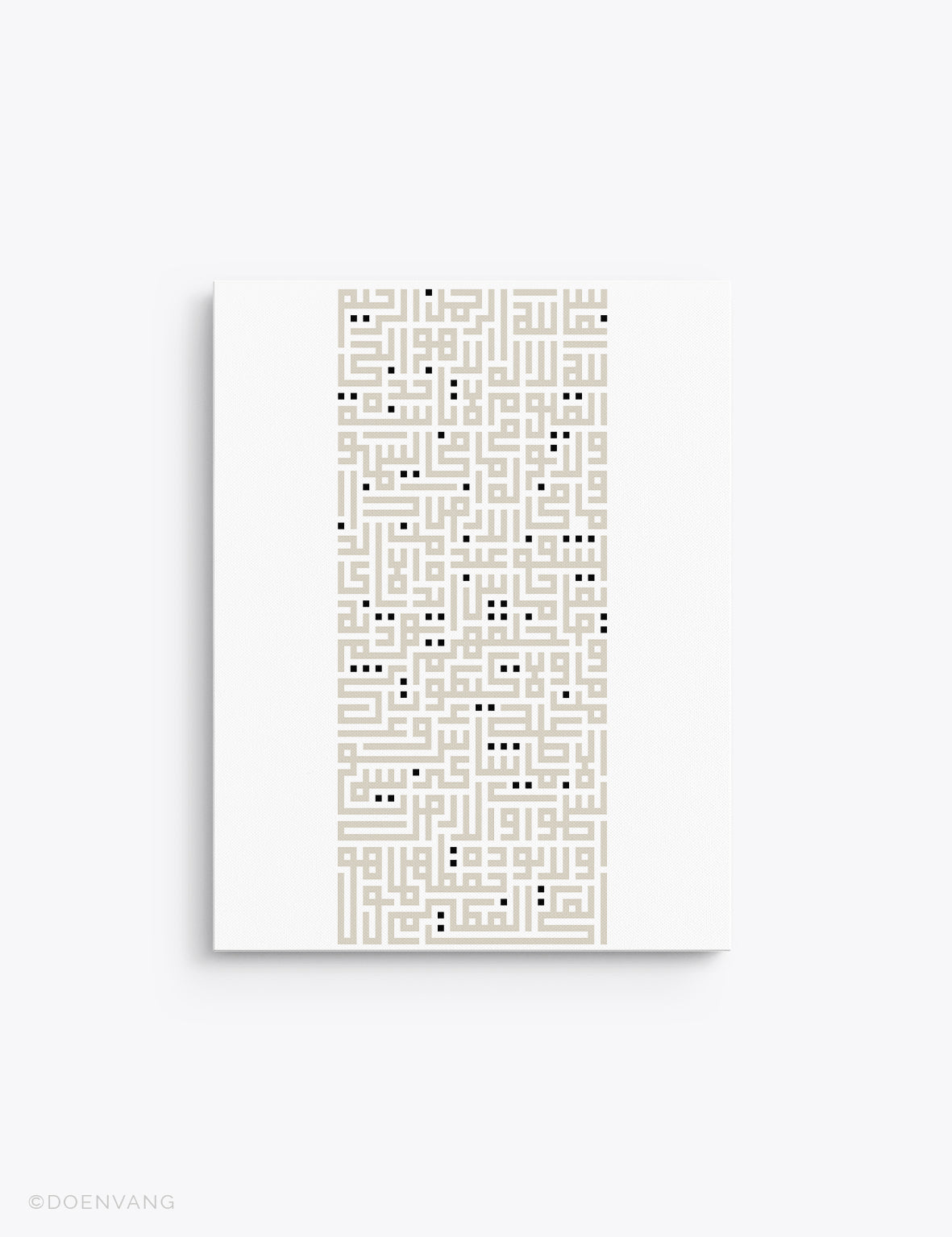 CANVAS | Kufic Al Kursi, Beige på vitt, Vertikal