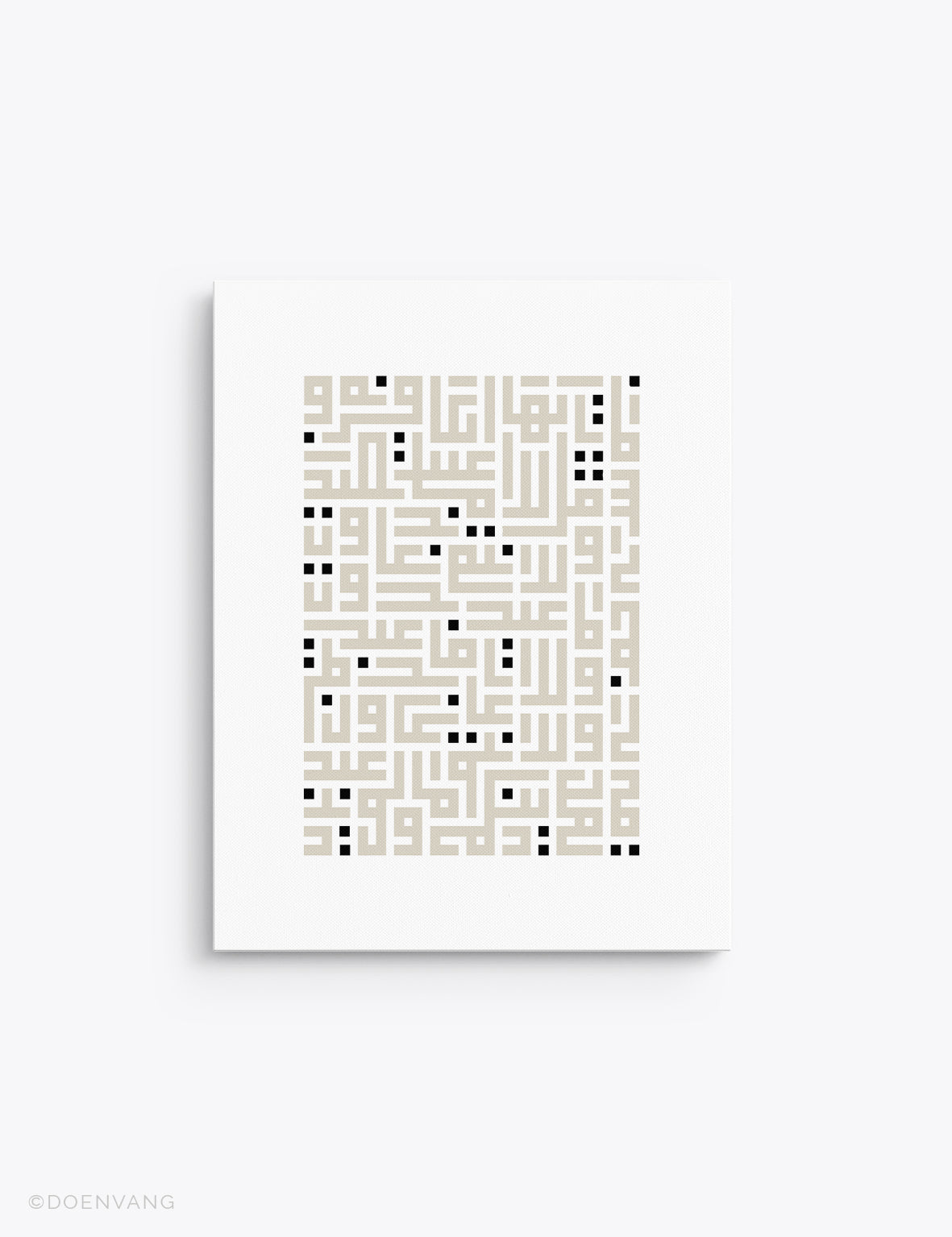 CANVAS | Kufic Al Kafirun, Beige på vitt