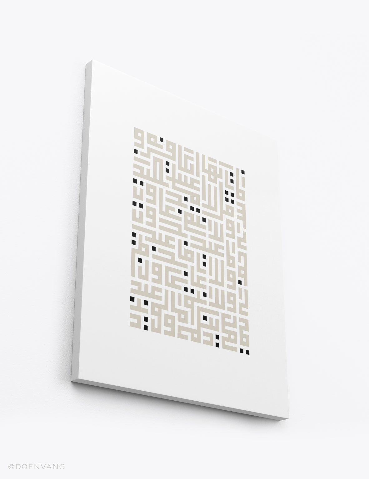 CANVAS | Kufic Al Kafirun, Beige på vitt