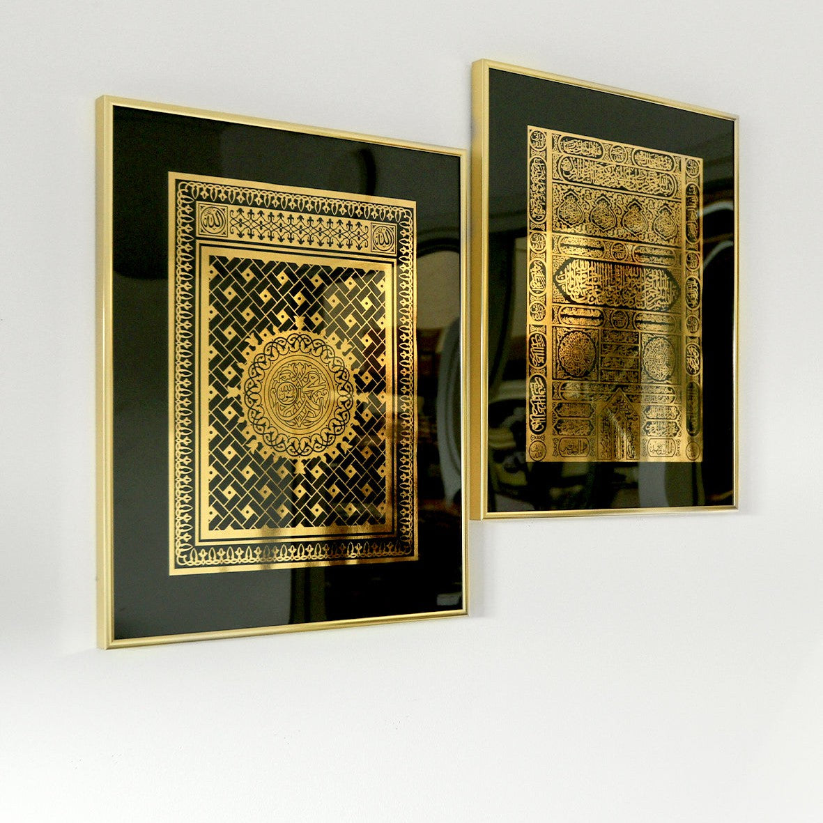 Kaaba Door & An Nabawi Door , Gold Black combination w/ Frames