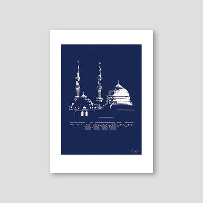 Handmade An Nabawi, Medina, White and Blue - Doenvang