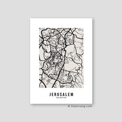 Beige Street Map, Jerusalem