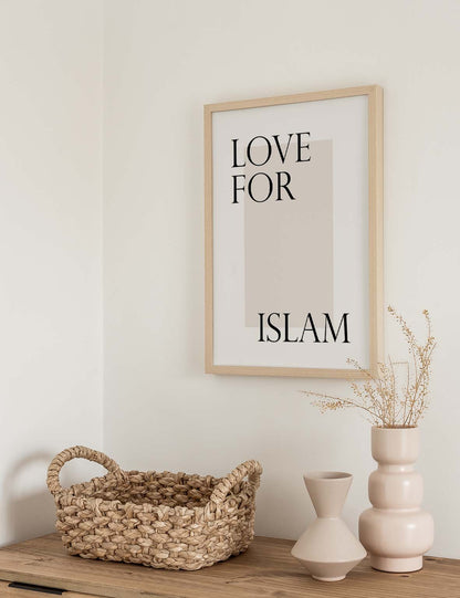 Kärlek till Islam Beige | Text affisch