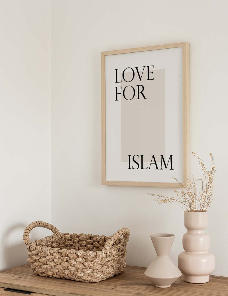 Kärlek till Islam Beige | Text affisch